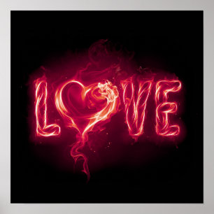 Firey Love - Red Poster