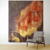 ** Firey Marble Flame Sinaasappel Geel Abstracte K Wandkleed (In situ)