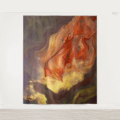 ** Firey Marble Flame Sinaasappel Geel Abstracte K Wandkleed (Voorkant)