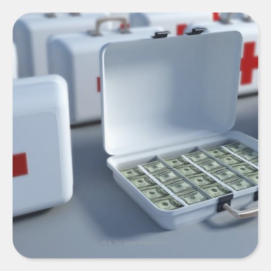 First Aid Kit Vierkante Sticker (Voorkant)