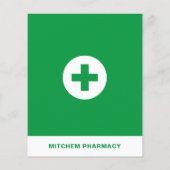 First Aid Symbool, Pharmacy, Pharmacists Advert Flyer (Achterkant)