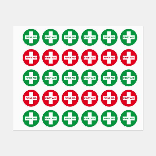 First Aid (White Cross) - Ambulance, Help, Doctor Labels (Vel)