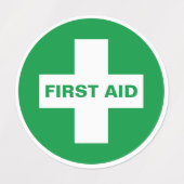 First Aid (White Cross) - Ambulance, Help, Doctor Labels (Design 1)