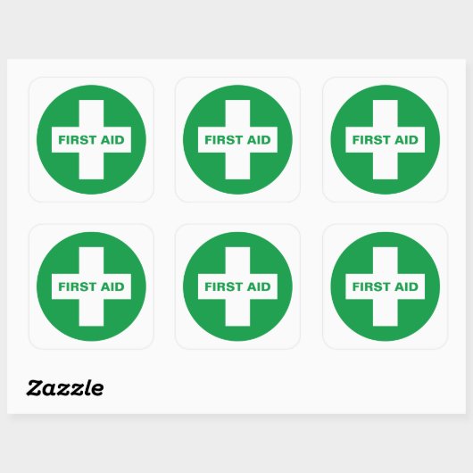 First Aid (White Cross) - Ambulance, Help, Doctor  Vierkante Sticker (Vel)