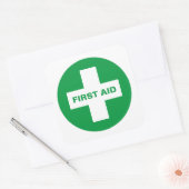 First Aid (White Cross) - Ambulance, Help, Doctor  Vierkante Sticker (Envelop)