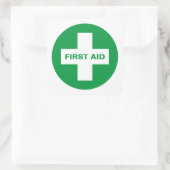 First Aid (White Cross) - Ambulance, Help, Doctor  Vierkante Sticker (Tas)