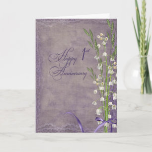 First Anniversary lily of the valley Kaart