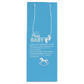First Baby Blue Boy Wijn Cadeautas (Voorkant)