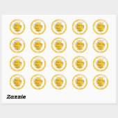 First Bee Day Bedankt dat je hier bent Ronde Sticker (Vel)