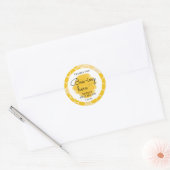 First Bee Day Bedankt dat je hier bent Ronde Sticker (Envelop)