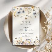 First Bee Day - Floral 1st Birthday Invitation