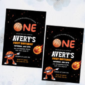 First birthday Basketball Invitation