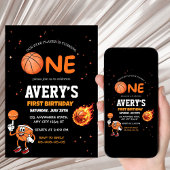 First birthday Basketball Invitation