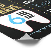 First Birthday Chalkboard sign confetti blue boy Poster (Hoek)