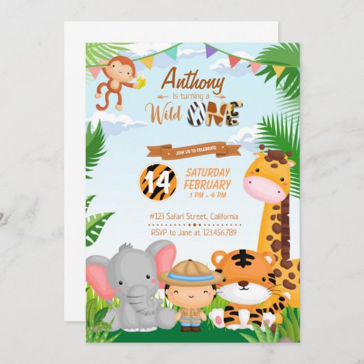 First birthday invitation (Devant / Derrière)