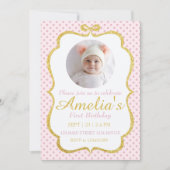 First Birthday Invite Kaart (Voorkant)