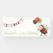 First Birthday Ladybug Banner (Horizontaal)