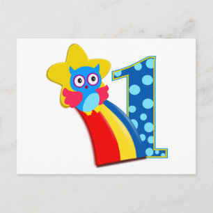 First Birthday Owl Briefkaart