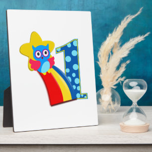 First Birthday Owl Fotoplaat
