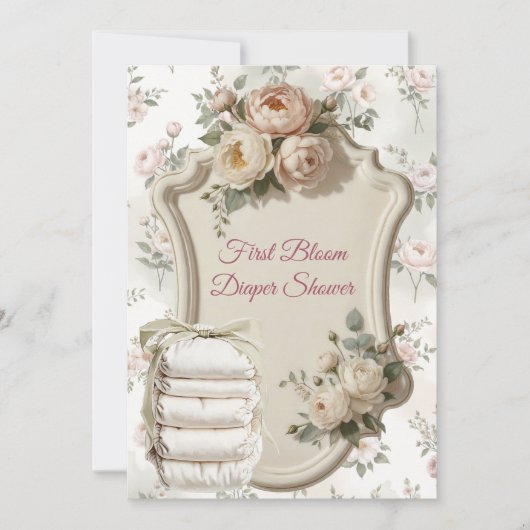 First Bloom Diaper Shower Invitation (Devant)