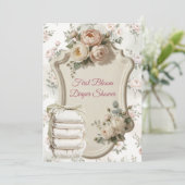 First Bloom Diaper Shower Invitation (Debout devant)