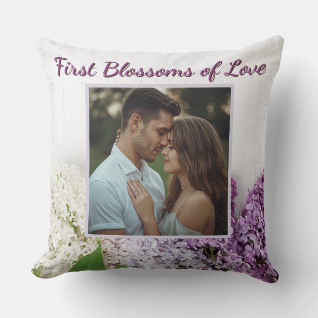 First Blossoms of Love Pillow | Personalized  Kussen (Voorkant)
