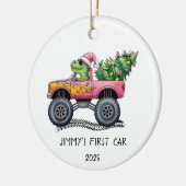 First Car Personalized Dinosaur Monster Truck Keramisch Ornament (Links)