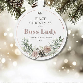 First Christmas as a Boss Lady Name Year Ornament