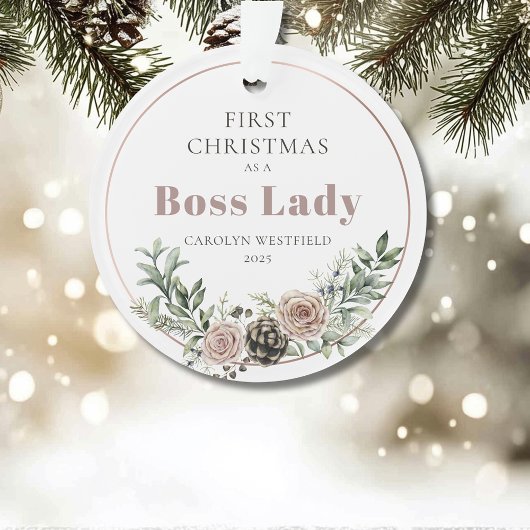 First Christmas as a Boss Lady Name Year Ornament