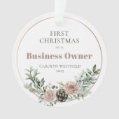 First Christmas as a Business Owner Name Year Ornament (voorkant)
