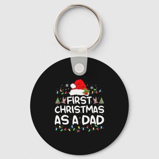 First Christmas As A Dad Funny New Dad Christmas F Sleutelhanger (Voorkant)