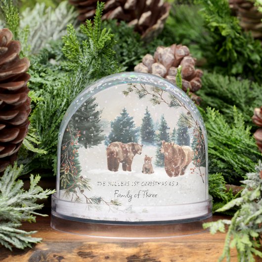 First Christmas as a Family of Three Custom Sneeuwbol (Winter)