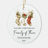 First Christmas as a Family of Three Keramisch Ornament (Links)