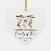 First Christmas as a Family of Three Keramisch Ornament (Voorkant)