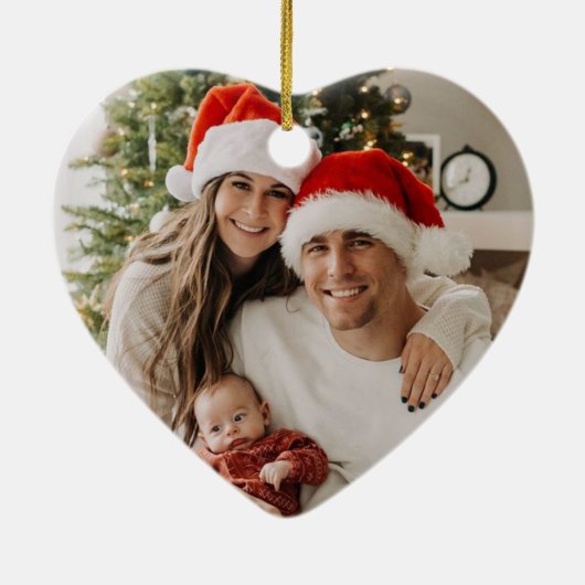First Christmas as a Family of Three Keramisch Ornament (Achterkant)
