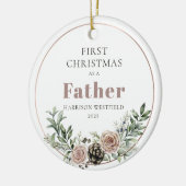 First Christmas as a Father Name Year Keramisch Ornament (Links)