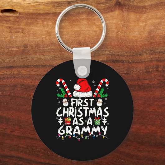 First Christmas As A Grammy New Grammy Sleutelhanger (Voorkant)