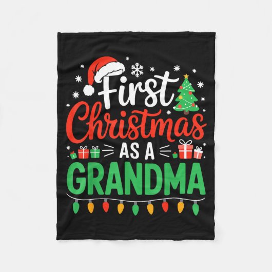 First Christmas As A Grandma Matching New Nana Gra Fleece Deken (Voorkant)