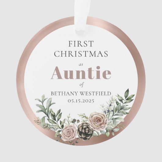 First Christmas as Auntie Photo Keepsake (devant)