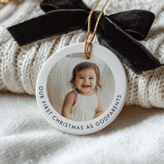 First Christmas as Godparents Photo Keramisch Ornament
