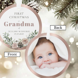 First Christmas as Grandma Photo Keepsake Ornament