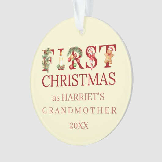 First Christmas as Grandma Red Typography – Custom (devant)