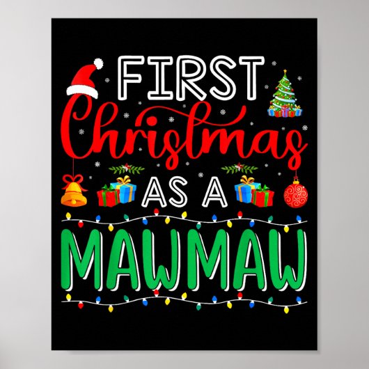 First Christmas As Mawmaw Family Matching New Mawm Poster (Voorkant)