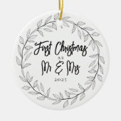 First Christmas as Mr & Mrs Photo Keepsake Keramisch Ornament (Voorkant)