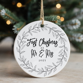 First Christmas as Mr & Mrs Photo Keepsake Keramisch Ornament