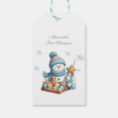 First Christmas Birth Announcement Cadeaulabel (Achterkant)