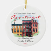 first christmas Custom apartment photo Keramisch Ornament (Voorkant)