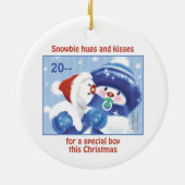 First Christmas, Cute Ornament for Baby Boy (Achterkant)