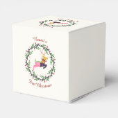 First Christmas Deer with Wreath Customize Bedankdoosjes (Achterkant)