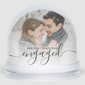 First Christmas Engaged 2 Photo Black Script (Avant)